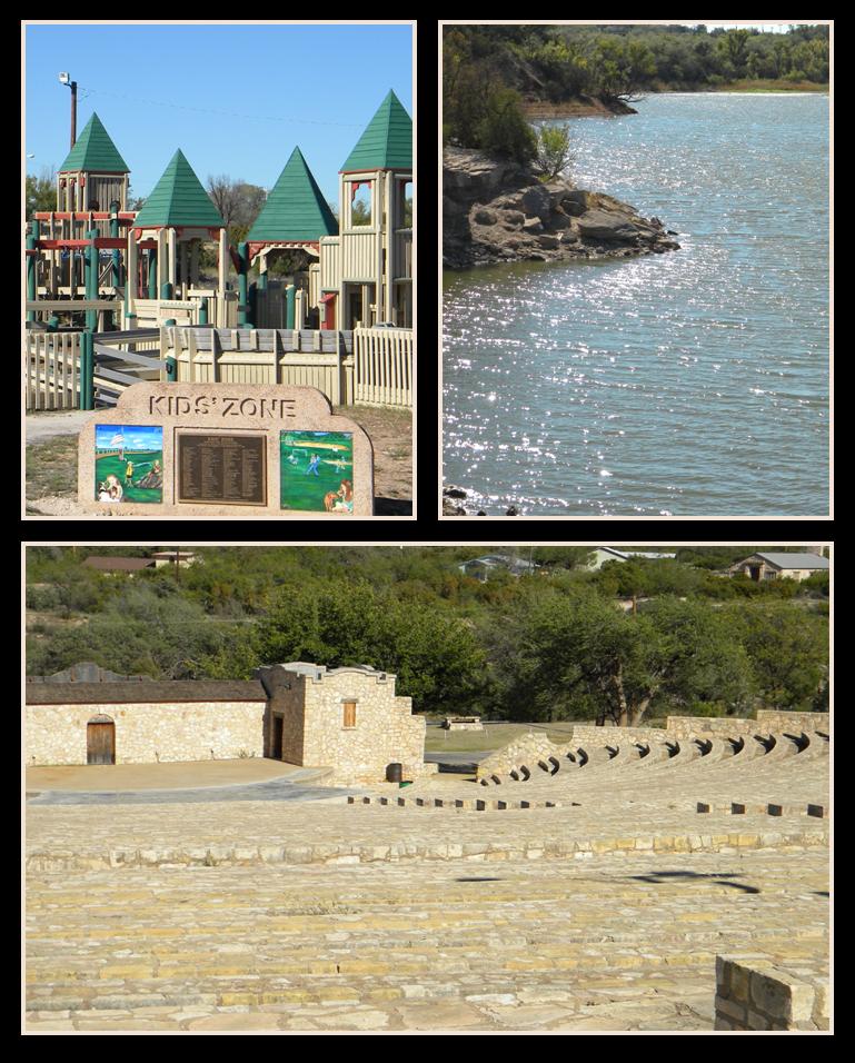 Kids Zone, Water, and the Amphitheater at Comanche Trail Park