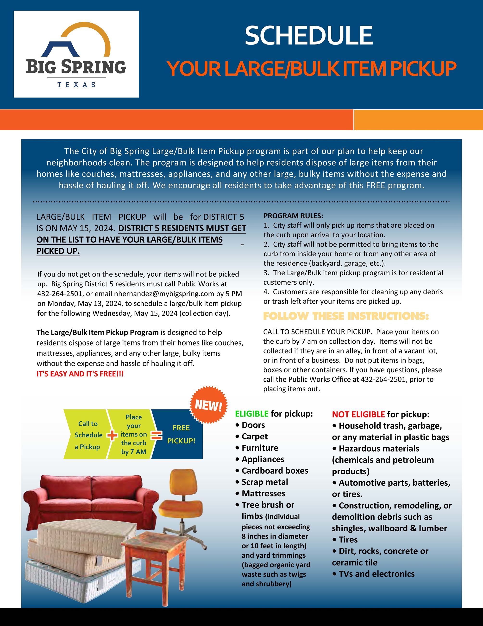 Large Bulk Item Pickup MAY 2024