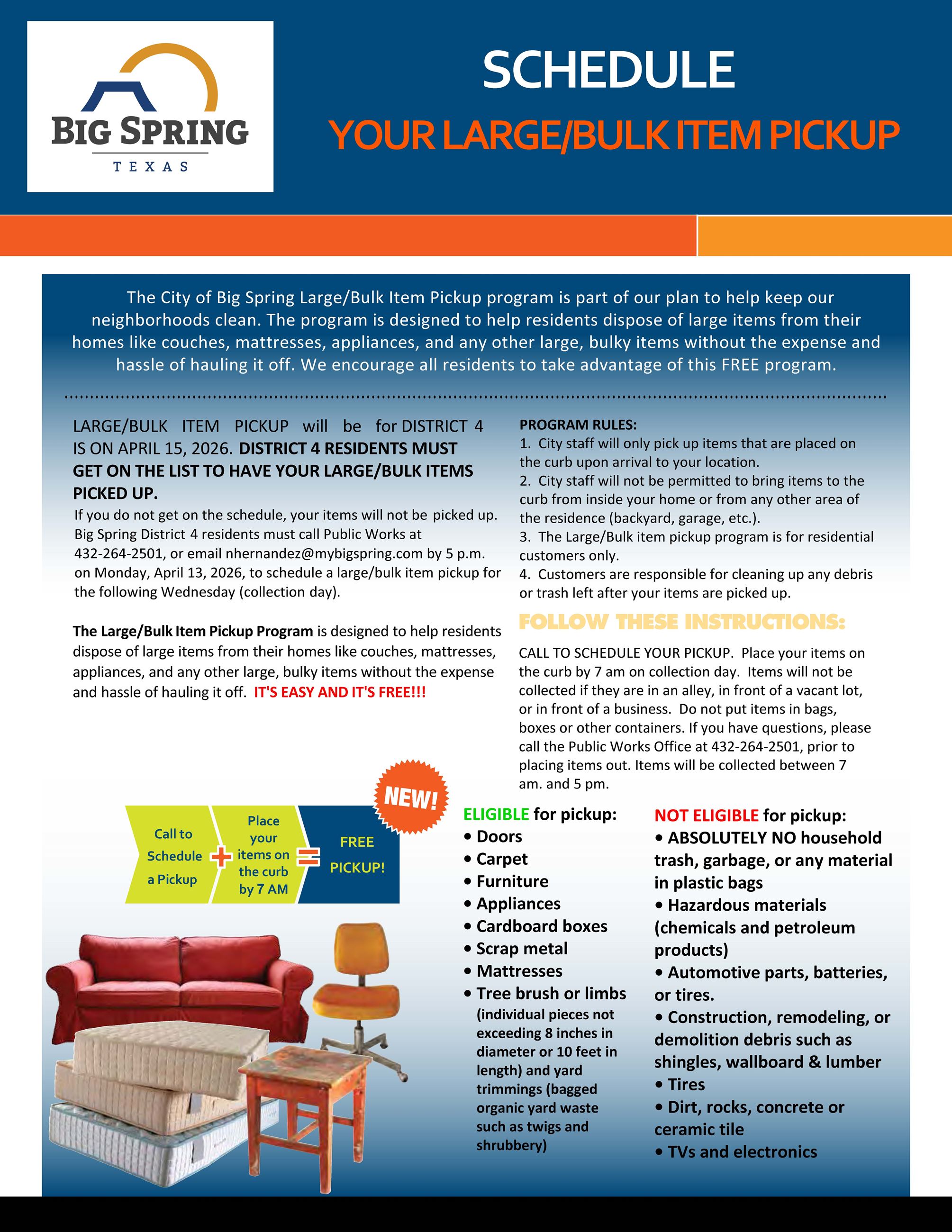 Large Bulk Item Pickup APRIL 2026